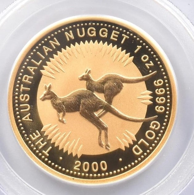 2000 AUSTRALIA $100 GOLD 1 OZ KANGAROO WTC GROUND (1 of 2)