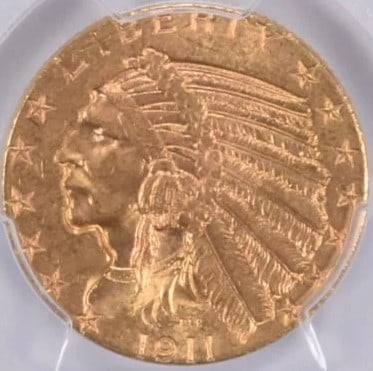 1911 $5 INDIAN HEAD GOLD HALF EAGLE (1 of 2)