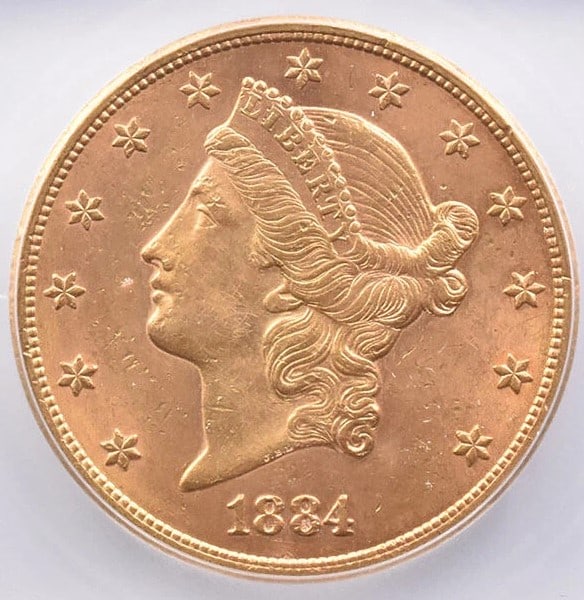 GENUINE 1884-CC $20 LIBERTY HEAD GOLD DOUBLE EAGLE (1 of 2)