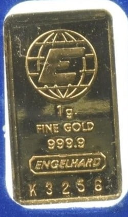 1G GOLD BAR ENGELHARD IN ASSAY (1 of 2)