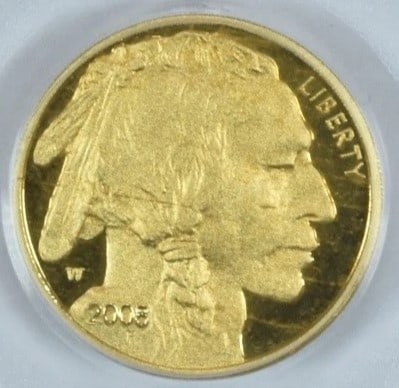 2008-W $10 AMERICAN GOLD BUFFALO 1/4 OZ GOLD FIRST STRIKE (1 of 2)