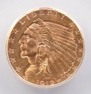 1912 $2.50 INDIAN HEAD GOLD QUARTER EAGLE (1 of 2)
