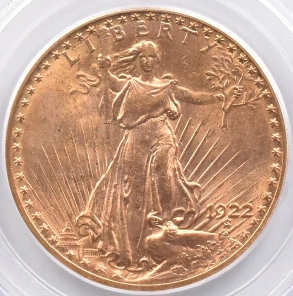 1922 $20 SAINT GAUDENS GOLD DOUBLE EAGLE (1 of 2)