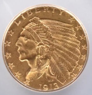 1913 $2.50 INDIAN HEAD GOLD QUARTER EAGLE (1 of 2)