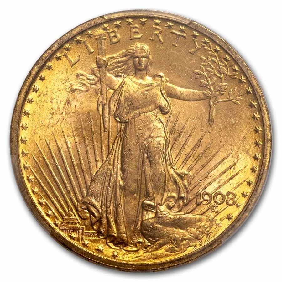 1908 $20 ST GAUDENS GOLD DOUBLE EAGLE (1 of 2)