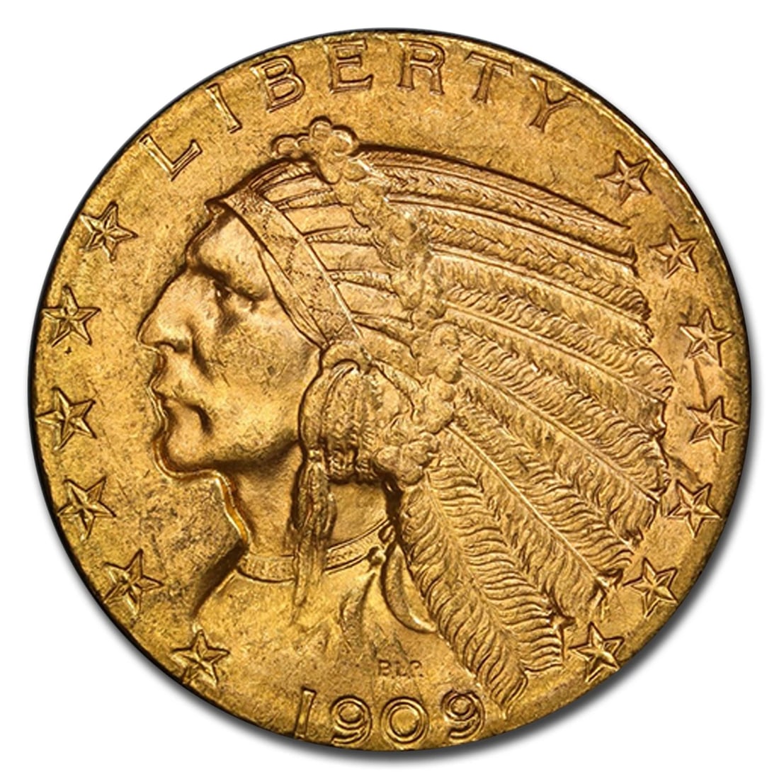1909 $5 INDIAN GOLD HALF EAGLE (1 of 2)