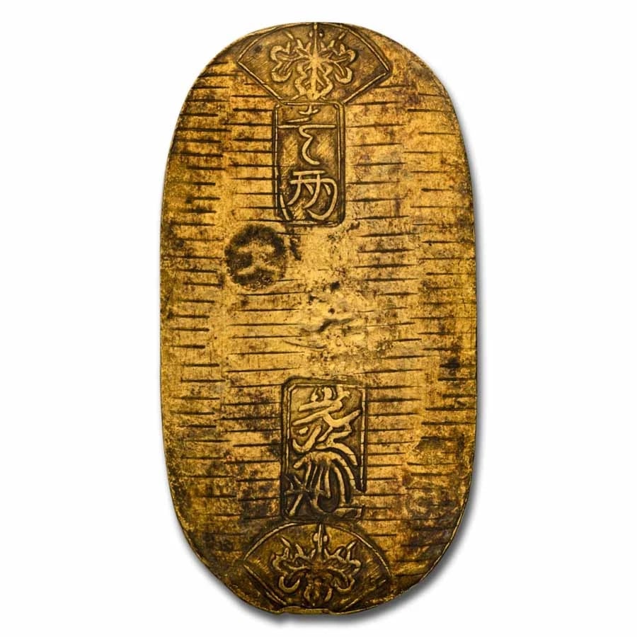 (1736-18) JAPAN GENBUN KOBAN: (1736-18) Japan Genbun Koban Brand : Not Specified Year : 1736-1818 Denomination : 1 Ryo Fineness : None Country of Origin/Country/Region of Manufacture : Japan Coin : None Brand/Mint : None