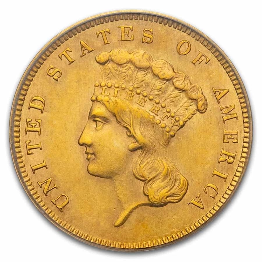 1862 $3 GOLD PRINCESS MS-62 (1 of 2)
