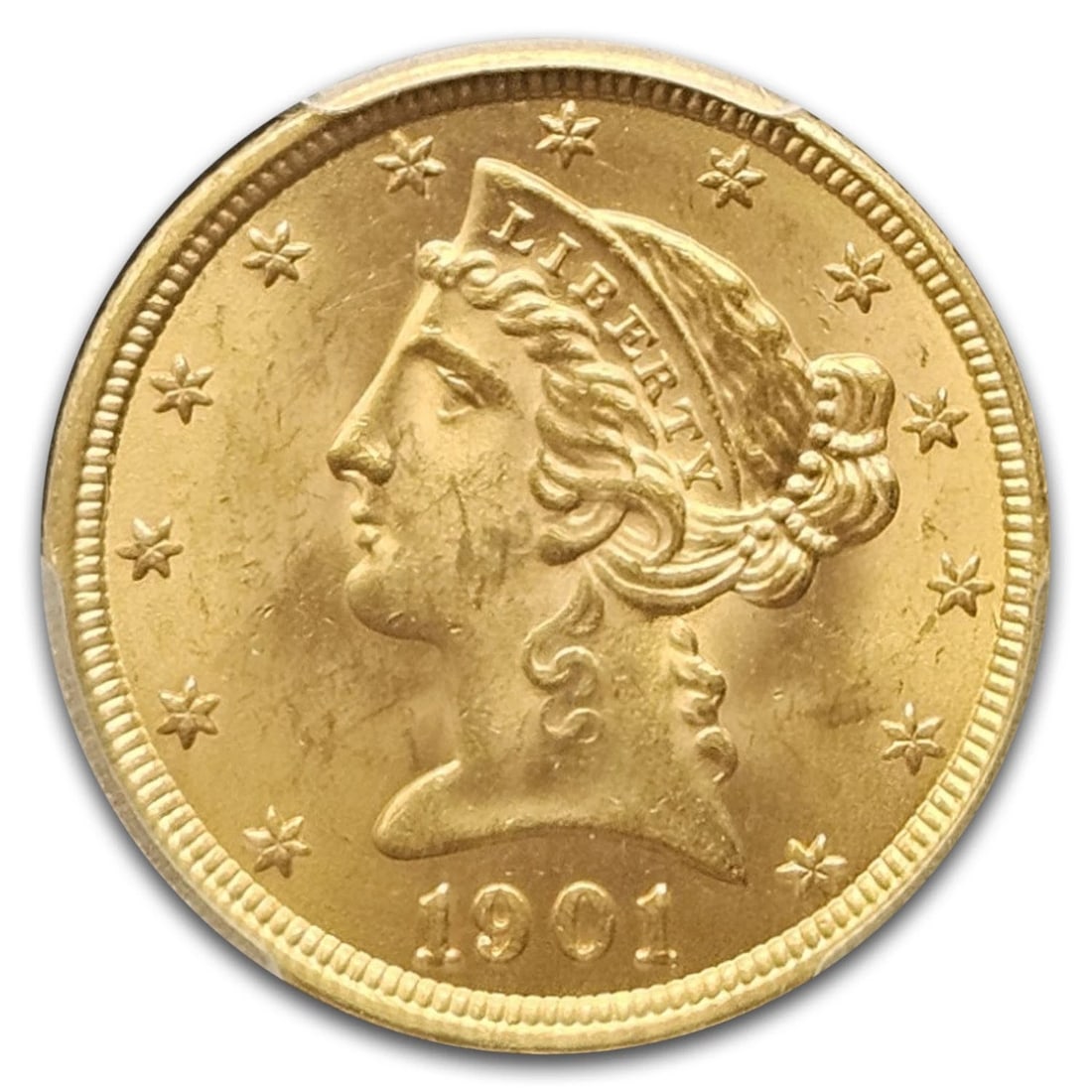 1901 $5.00 LIBERTY GOLD HALF EAGLE (1 of 2)