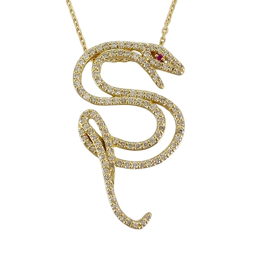 NECKLACE YELLOW GOLD DIAMOND RUBY (1 of 9)