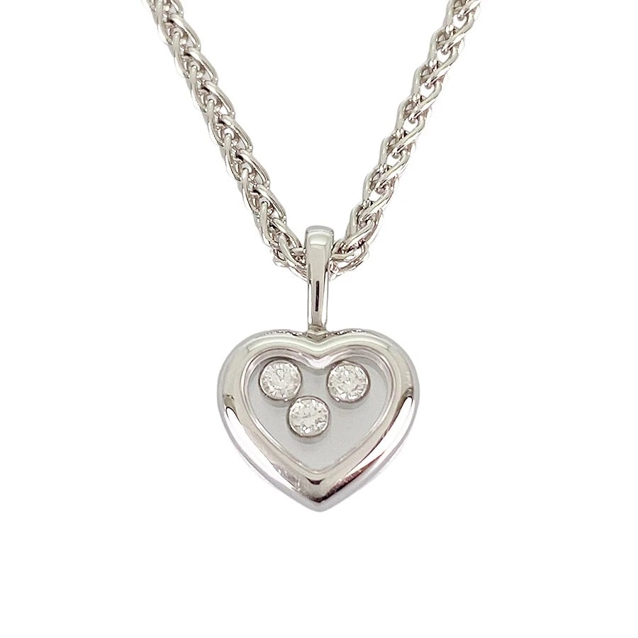 CHOPARD HAPPY DIAMOND 3P DIAMOND WHITE GOLD DIAMOND NECKLACE (1 of 9)