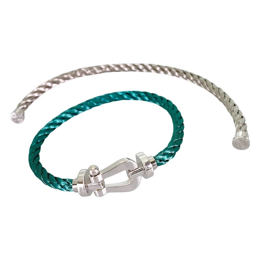 FRED FORCE 10 WHITE GOLD BRACELET: FRED Force 10 White gold Bracelet Brand: FRED Type: Bracelet Material: 18K White Gold Stainless Steel Color: Silver Size: 25.3cm×12.9cm Wrist 16cm Accessories: None Accessories Notice: Whe