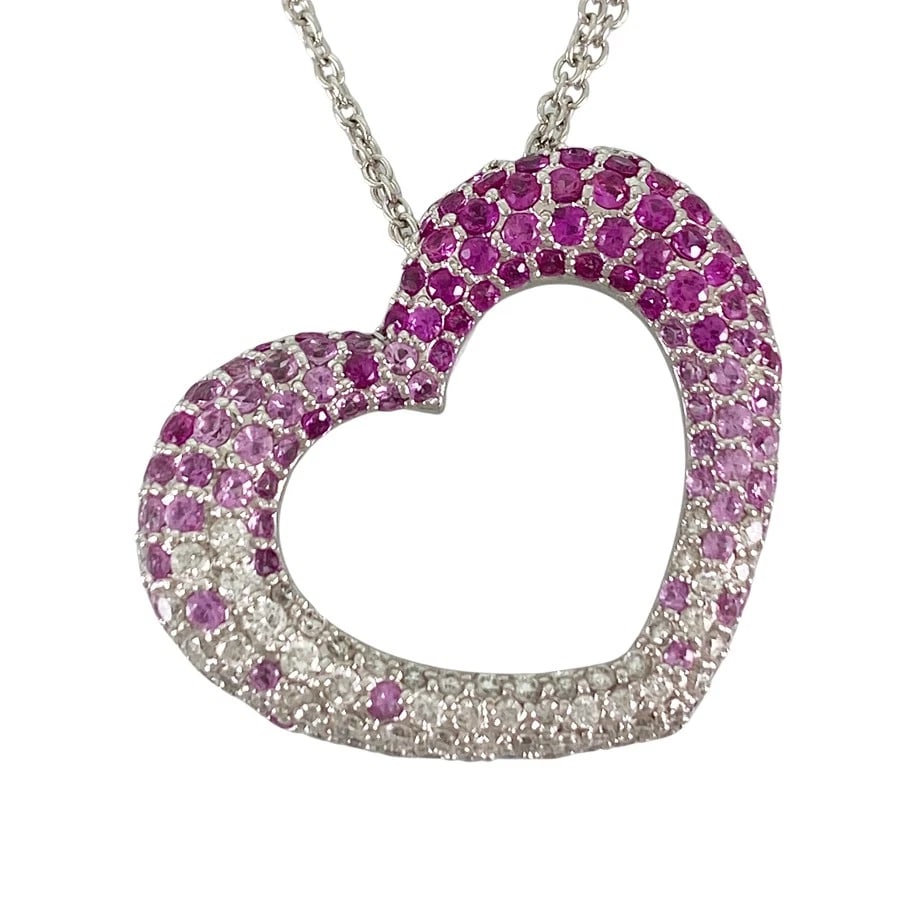 PONTE VECCHIO EMOZIONE WHITE GOLD DIAMOND SAPPHIRE NECKLACE (1 of 7)