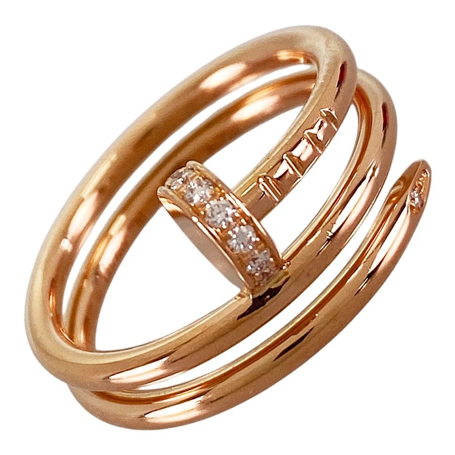 CARTIER JUSTE UN CLOU DOUBLE ROSE GOLD DIAMOND RING (1 of 4)