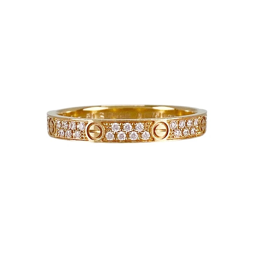 CARTIER MINI LOVE YELLOW GOLD DIAMOND RING (1 of 5)