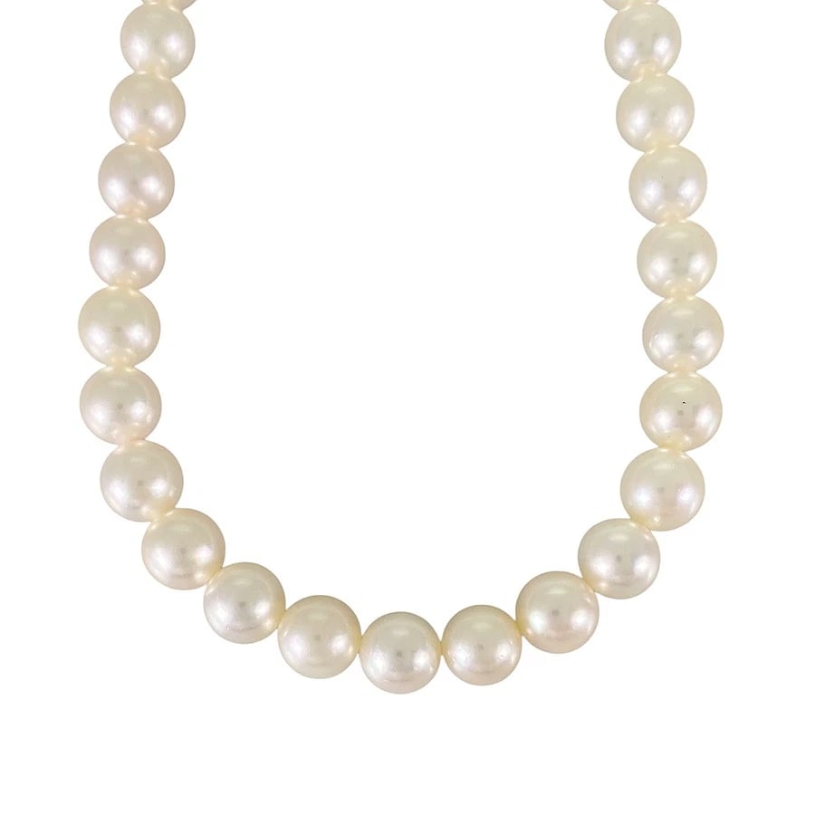 NECKLACE SILVER AKOYA PEARL: Necklace Silver Akoya Pearl Brand: Unsigned Jewelry Type: Necklace Material: Silver Color: Silver Size: 2.7mm×7.4mm Necklace full length:36cm Accessories: None Accessories Notice: When pur