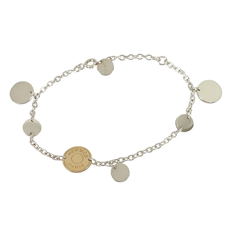 HERMES CONFETTI SILVER BRACELET: HERMES Confetti Silver Bracelet Brand: HERMES Type: Bracelet Material: Silver 925 18K Rose Gold Color: Silver Size: 11mm Wrist 17cm Accessories: None Accessories Notice: When purchasing pr