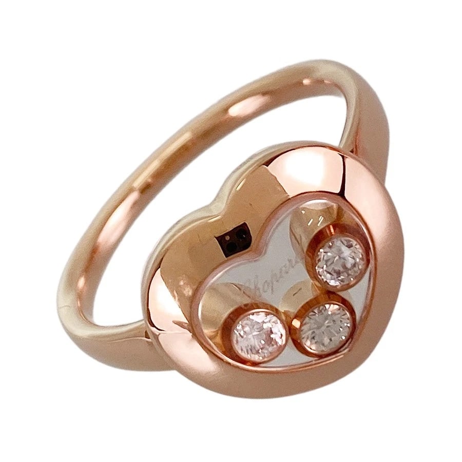 CHOPARD HAPPY DIAMOND ROSE GOLD DIAMOND RING: Chopard Happy Diamond Rose gold diamond Ring Brand: Chopard Type: Ring Material: 18K Rose Gold diamond Color: Gold Size: US:5.5-6 Accessories: None Accessories Notice: When purchasing pre-
