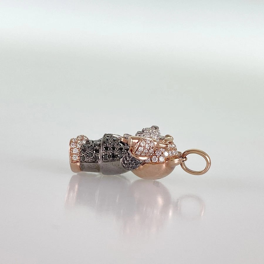 PENDANT TOP ROSE GOLD DIAMOND RUBY - 2