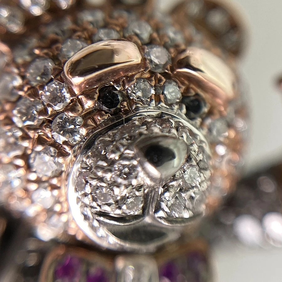 PENDANT TOP ROSE GOLD DIAMOND RUBY - 6