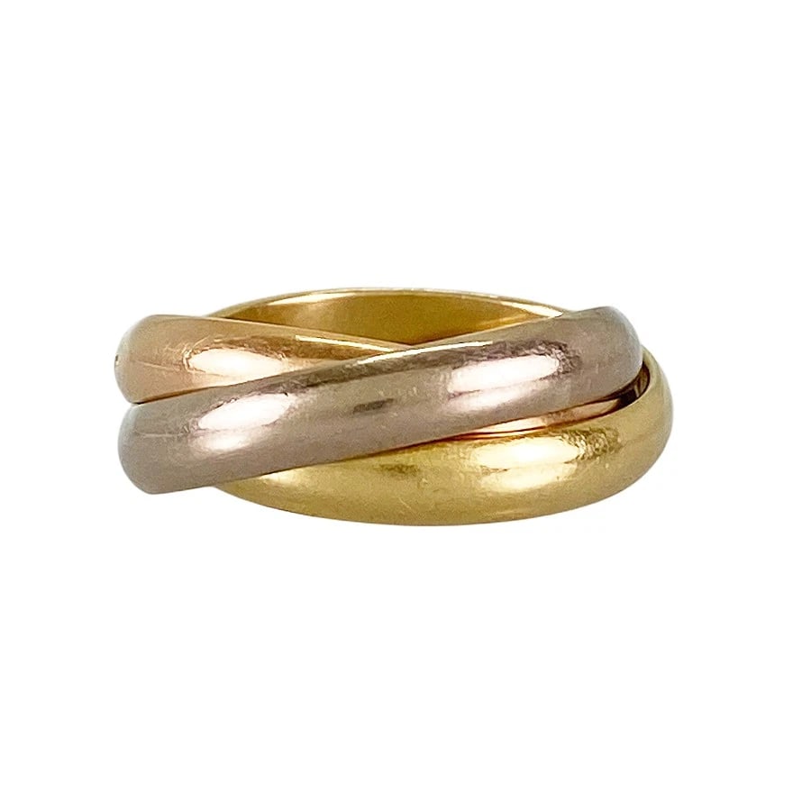 CARTIER TRINITY MM YELLOW GOLD RING: Cartier Trinity MM Yellow gold Ring Brand: Cartier Type: Ring Material: 18K Yellow Gold 18K White Gold 18K Rose Gold Color: Gold Size: US:5.5-6 Accessories: None Accessories Notice: When