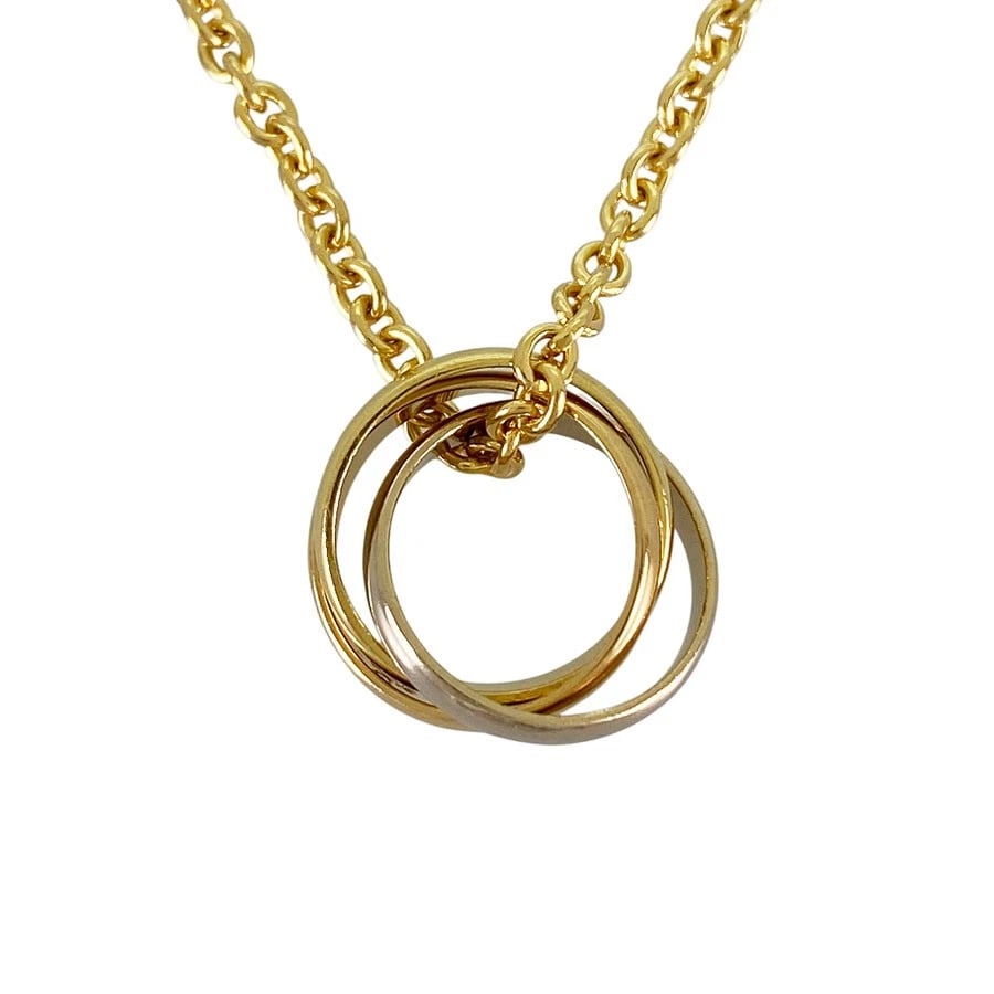 CARTIER BABY TRINITY YELLOW GOLD NECKLACE: Cartier Baby Trinity Yellow gold Necklace Brand: Cartier Type: Necklace Material: 18K Yellow Gold 18K White Gold 18K Rose Gold Color: Gold Size: 13.1mm Necklace full length:43cm Accessories: