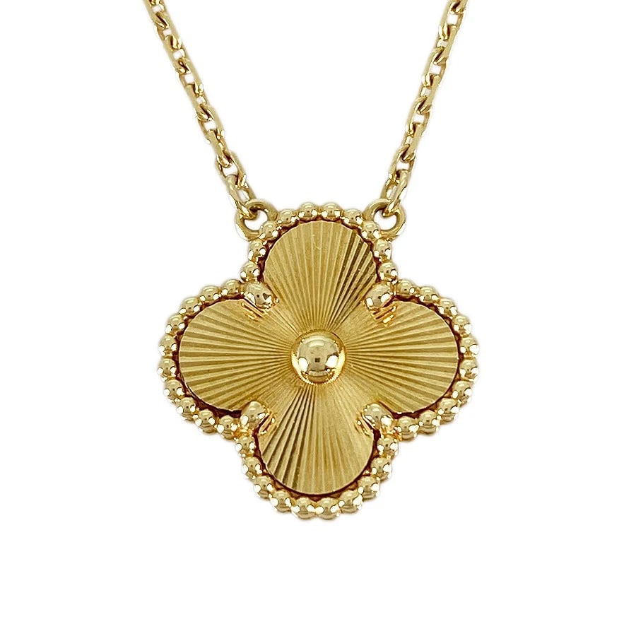 VAN CLEEF & ARPELS VINTAGE ALHAMBRA YELLOW GOLD NECKLACE (1 of 6)