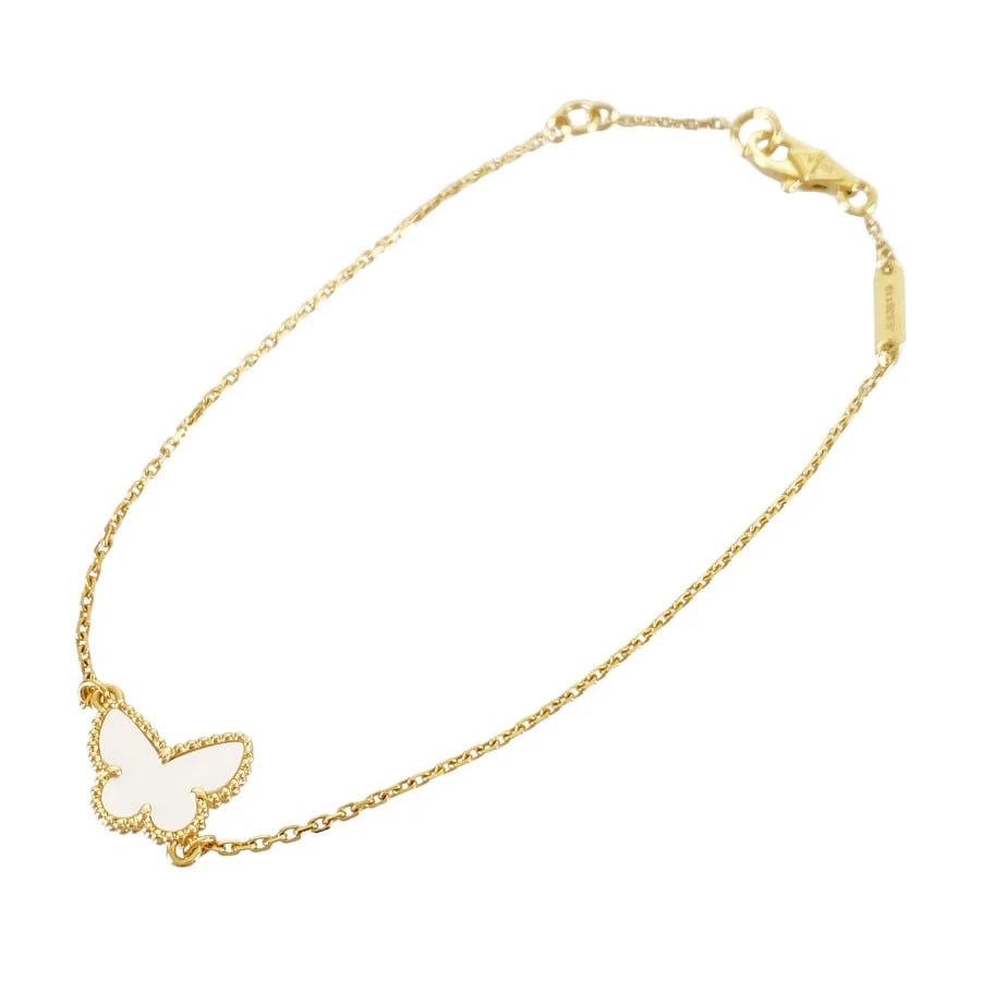VAN CLEEF & ARPELS SWEET ALHAMBRA BUTTERFLY YELLOW GOLD SHELL BRACELET: Van Cleef & Arpels Sweet Alhambra Butterfly Yellow gold shell Bracelet Brand: Van Cleef & Arpels Type: Bracelet Material: 18K Yellow Gold shell Color: Gold Size: Wrist 17cm Accessories: None <