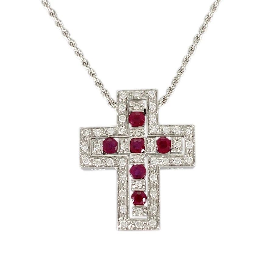DAMIANI BELLE EPOQUE WHITE GOLD DIAMOND RUBY NECKLACE (1 of 8)