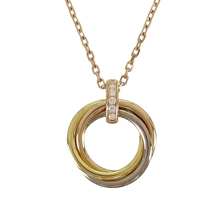 CARTIER TRINITY DIAMOND 5P ROSE GOLD DIAMOND NECKLACE (1 of 7)