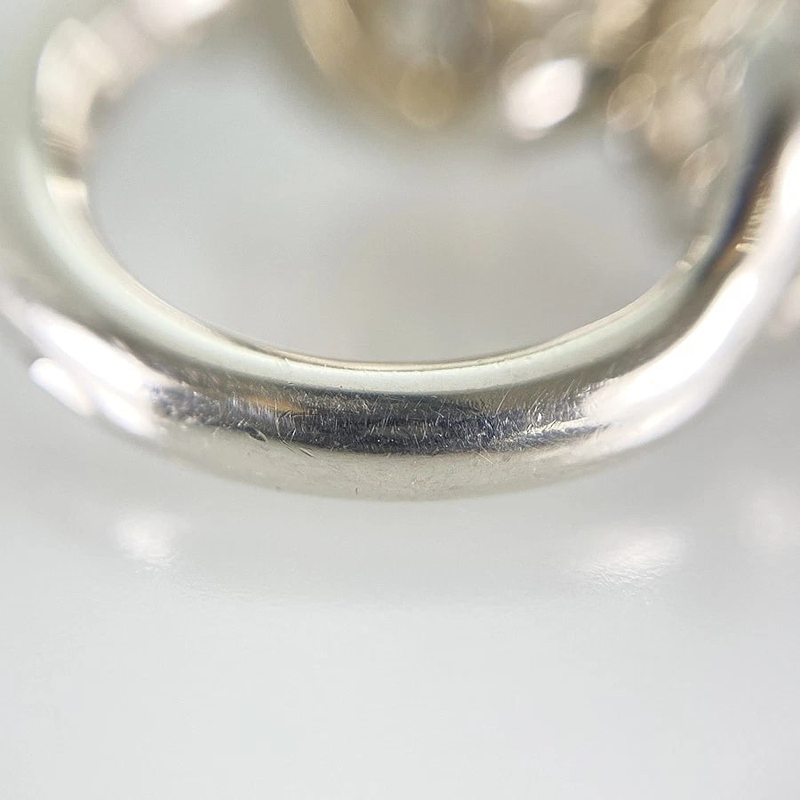 HERMES ECHAPE SILVER RING - 8