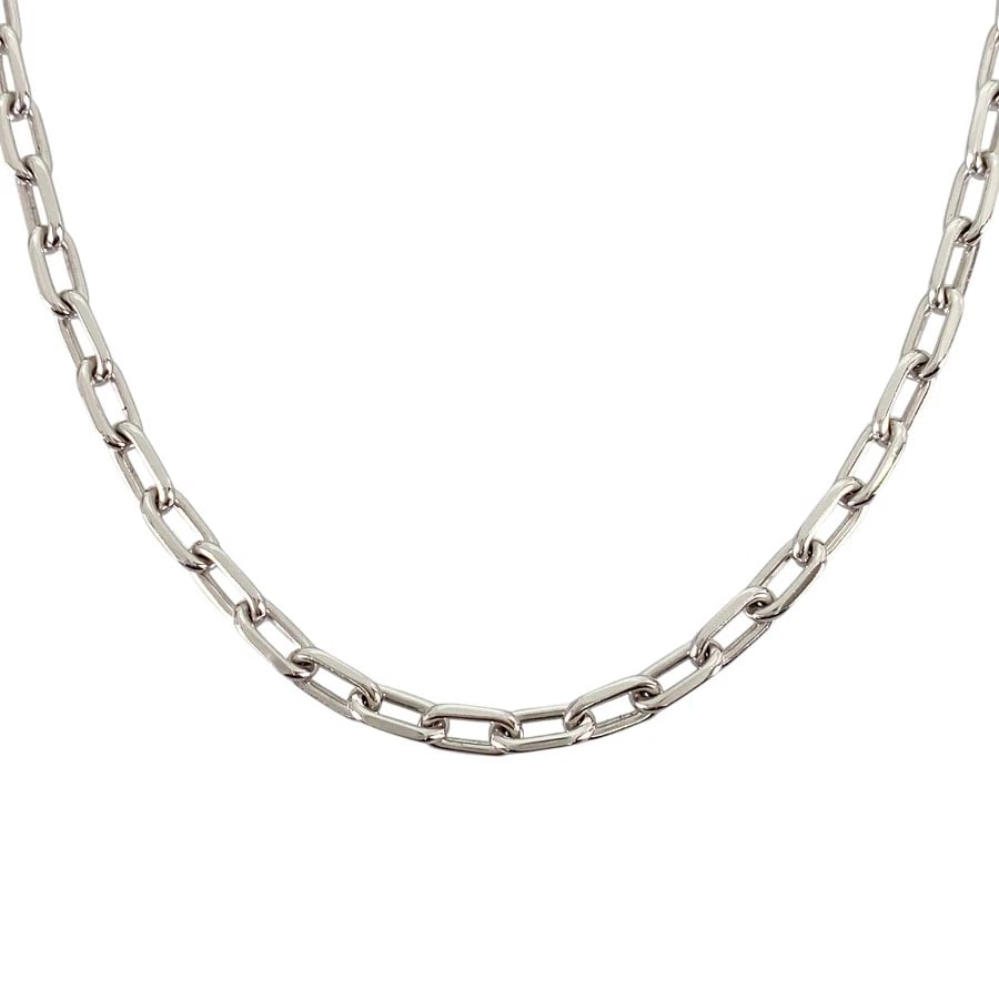 CARTIER SPARTACUS WHITE GOLD NECKLACE: Cartier Spartacus White gold Necklace Brand: Cartier Type: Necklace Material: 18K White Gold Color: Silver Size: Necklace full length:46cm Accessories: None Accessories Notice: When