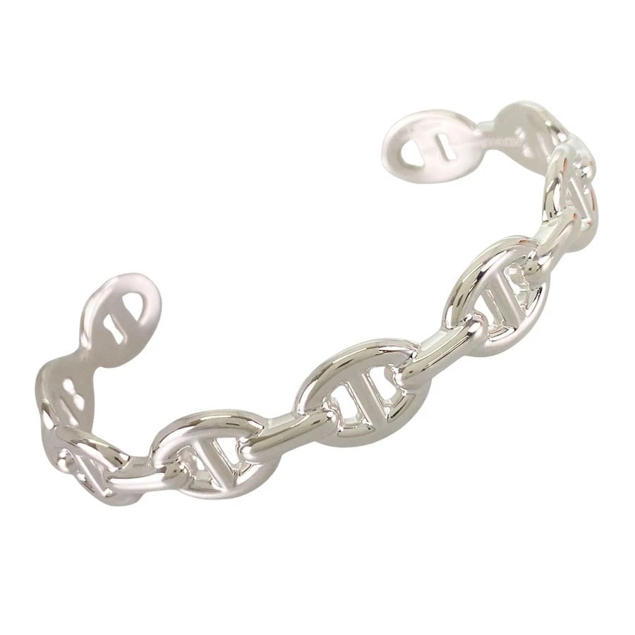 HERMES CHAINE D'ANCRE ANCHENE SILVER BANGLE: HERMES Chaine d'Ancre Anchene Silver Bangle Brand: HERMES Type: Bangle Material: Silver 925 Color: Silver Size: Wrist 16cm Accessories: None Accessories Notice: When purchasing pre-owned g