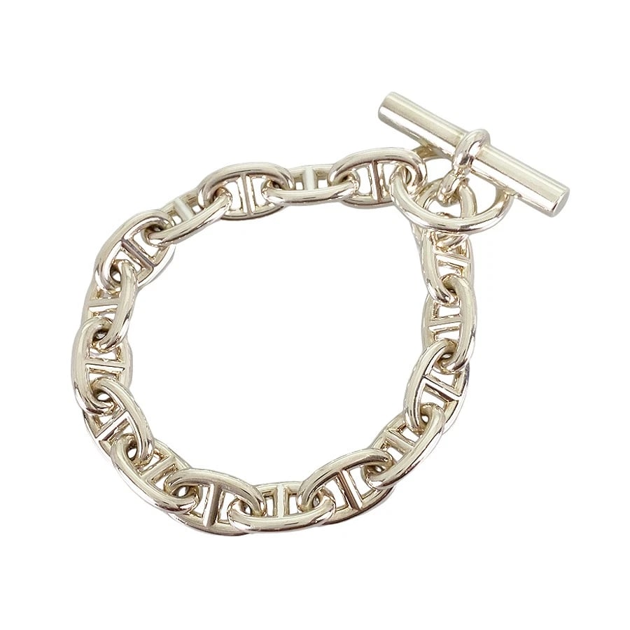HERMES CHAINE D'ANCRE MM SILVER BRACELET: HERMES Chaine d'Ancre MM Silver Bracelet Brand: HERMES Type: Bracelet Material: Silver 925 Color: Silver Size: 16.7mm×10.1mm Wrist 17.5cm Accessories: None Accessories Notice: When purchas