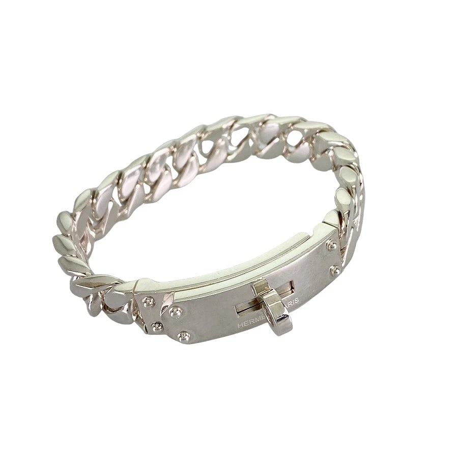 HERMES KELLY GOURMET GM SILVER BRACELET: HERMES Kelly Gourmet GM Silver Bracelet Brand: HERMES Type: Bracelet Material: Silver 925 Color: Silver Size: Bracelet width:11.6mm Wrist 17cm Accessories: None Accessories Notice: When pu