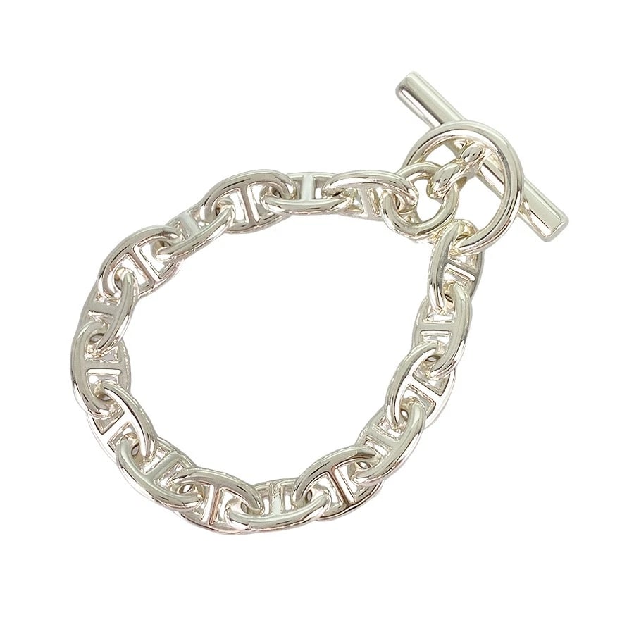 HERMES CHAINE D'ANCRE PM SILVER BRACELET: HERMES Chaine d'Ancre PM Silver Bracelet Brand: HERMES Type: Bracelet Material: Silver 925 Color: Silver Size: Wrist 13.5cm Accessories: None Accessories Notice: When purchasing pre-owned