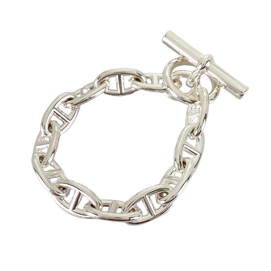 HERMES CHAINE D'ANCRE GM SILVER BRACELET: HERMES Chaine d'Ancre GM Silver Bracelet Brand: HERMES Type: Bracelet Material: Silver 925 Color: Silver Size: 20.3mm×11.4mm Wrist 16cm Accessories: None Accessories Notice: When purchasing
