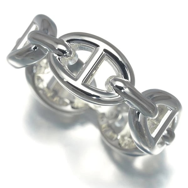 HERMES RING CHAINE D'ANCRE ENCHAINE PM: HERMES Ring Chaine d'ancre Enchaine PM Brand: HERMES Type: Ring Material: 925 / Sterling Silver Color: Silver Size: US6.5 - 6.75 Accessories: None Accessories Notice: When purchasing pre-o