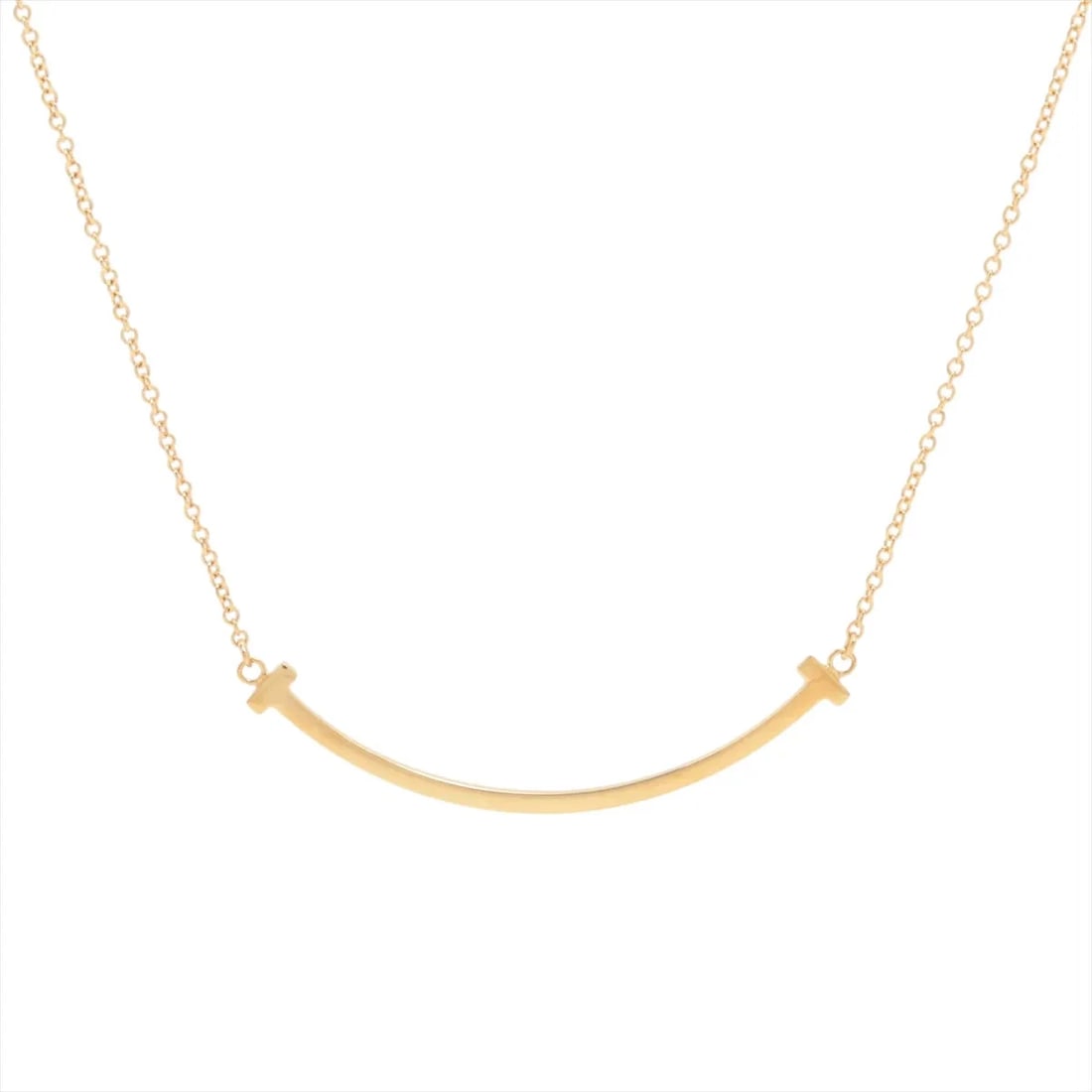 TIFFANY T SMILE SMALL NECKLACE 750(YG): Tiffany T Smile Small Necklace 750(YG) Brand: Tiffany Type: Necklace Material: Not Specified Color: 750(YG) Size: Chain length:46 Accessories: None Accessories Notice: When purchasing