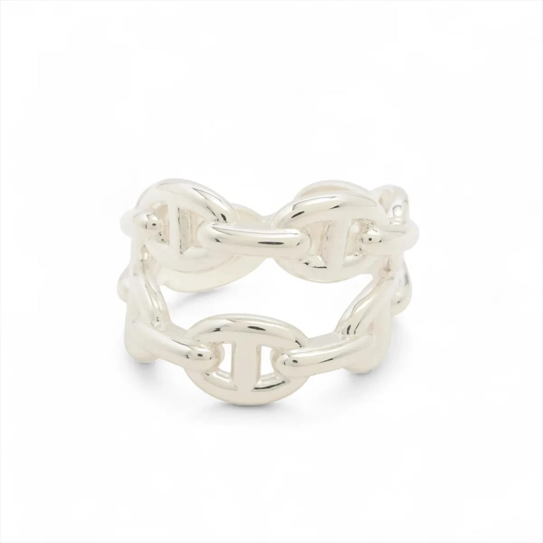 HERMÈS CHAÎNE D'ANCRE ENCHAINEE DOUBLE RING 925 SILVER: Hermès Chaîne d'Ancre Enchainee double Ring 925 Silver Brand: Hermès Type: Ring Material: Silver Color: 925 Silver Size: 6.25 - 6.5 US Accessories: None Accessories Notice: When purchasing