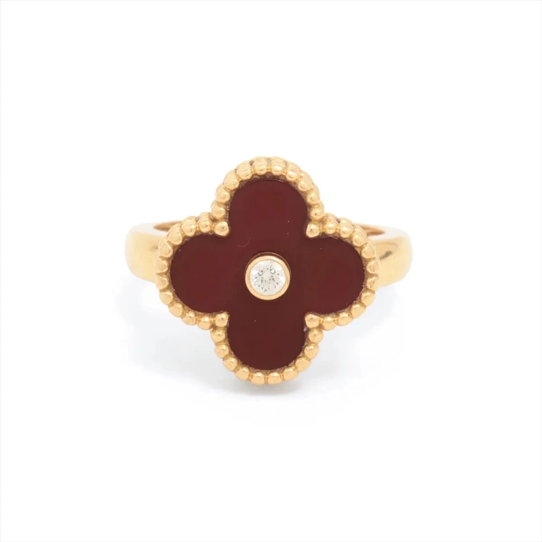 VAN CLEEF & ARPELS VINTAGE ALHAMBRA CARNELIAN RING 750(YG): Van Cleef & Arpels Vintage Alhambra Carnelian Ring 750(YG) Brand: Van Cleef & Arpels Type: Ring Material: none Color: 750(YG) Size: 5.25 US Accessories: None Accessories Notice: When purch