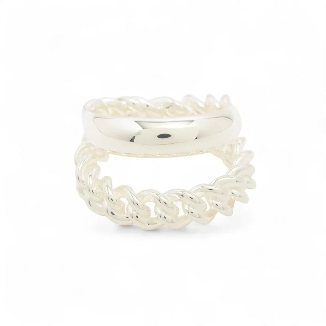 HERMÈS RING 925 SILVER: Hermès Ring 925 Silver Brand: Hermès Type: Ring Material: Silver Color: 925 Silver Size: 8.25 - 8.5 US Accessories: None Accessories Notice: When purchasing pre-owned goods, please refer to