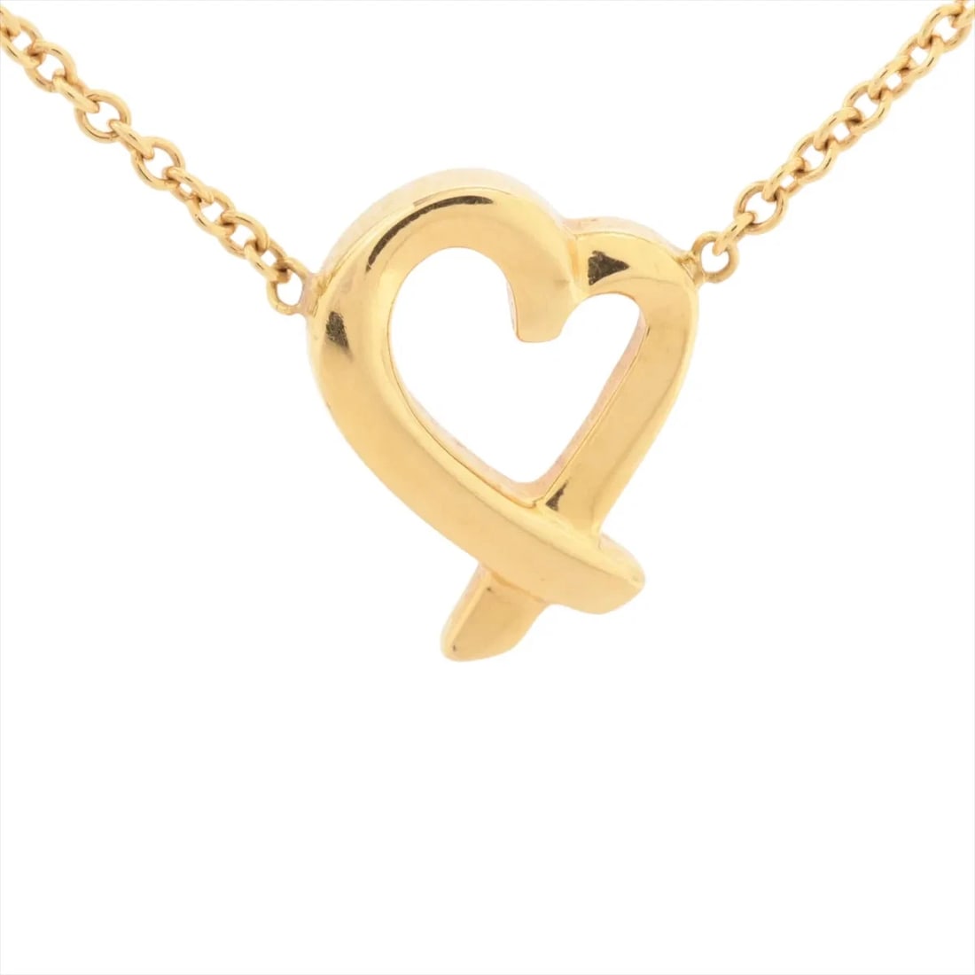 TIFFANY LOVING HEART NECKLACE 750(YG): Tiffany Loving Heart Necklace 750(YG) Brand: Tiffany Type: Necklace Material: none Color: 750(YG) Size: Chain length:46 Accessories: None Accessories Notice: When purchasing pre-owned goods,