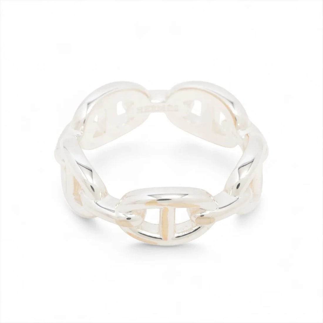 HERMÈS CHAÎNE D'ANCRE ENCHAINEE RING 925 SILVER: Hermès Chaîne d'Ancre Enchainee Ring 925 Silver Brand: Hermès Type: Ring Material: Silver Color: 925 Silver Size: 7.75 - 8 US Accessories: None Accessories Notice: When purchasing