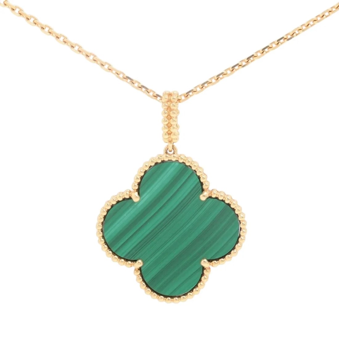 VAN CLEEF & ARPELS MAGIC ALHAMBRA LONG MALACHITE NECKLACE 750(YG): Van Cleef & Arpels Magic Alhambra Long Malachite Necklace 750(YG) Brand: Van Cleef & Arpels Type: Necklace Material: none Color: 750(YG) Size: Chain length:90.4 Accessories: None Accessori