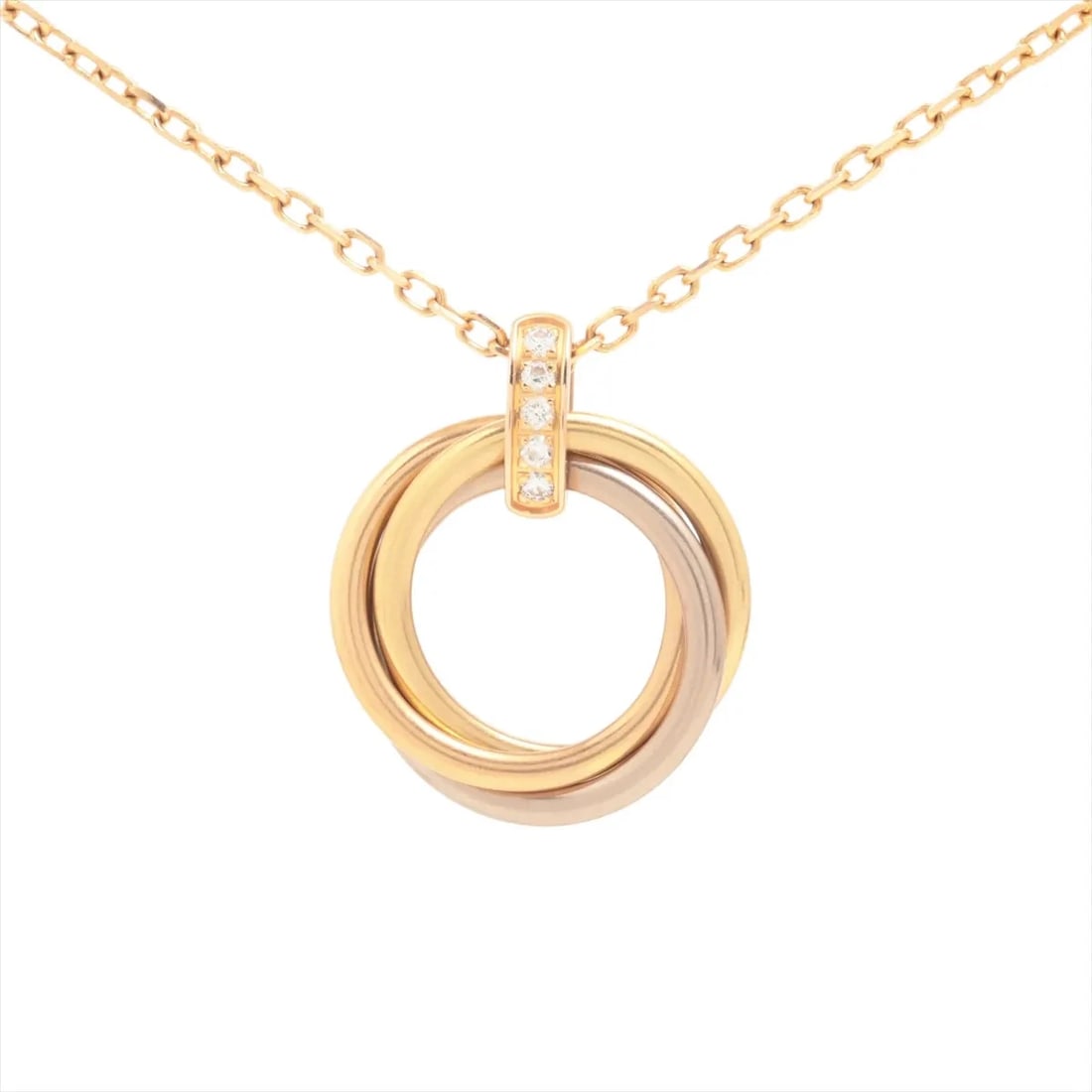 CARTIER TRINITY DIAMOND NECKLACE 750(YG×PG×WG) (1 of 2)