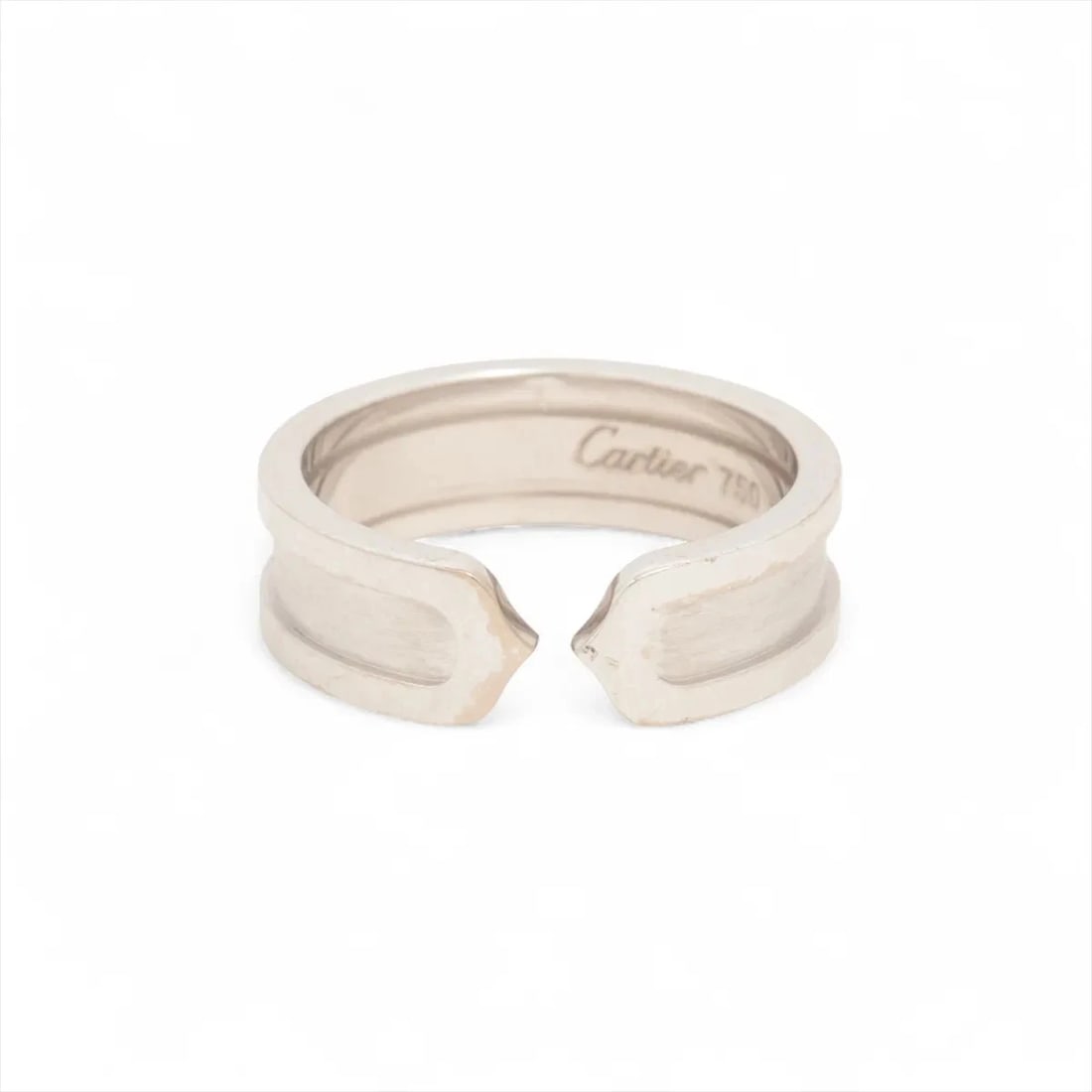 CARTIER C2 RING 750(WG): Cartier C2 Ring 750(WG) Brand: Cartier Type: Ring Material: none Color: 750(WG) Size: 7.25 - 7.5 US Accessories: None Accessories Notice: When purchasing pre-owned goods, please refer to the