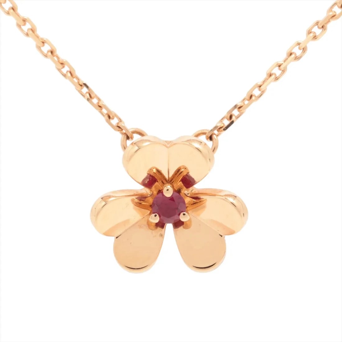 VAN CLEEF & ARPELS FRIVOLE MINI RUBY NECKLACE 750(PG): Van Cleef & Arpels Frivole Mini Ruby Necklace 750(PG) Brand: Van Cleef & Arpels Type: Necklace Material: none Color: 750(PG) Size: Chain length:40.3 Accessories: None Accessories Notice: W