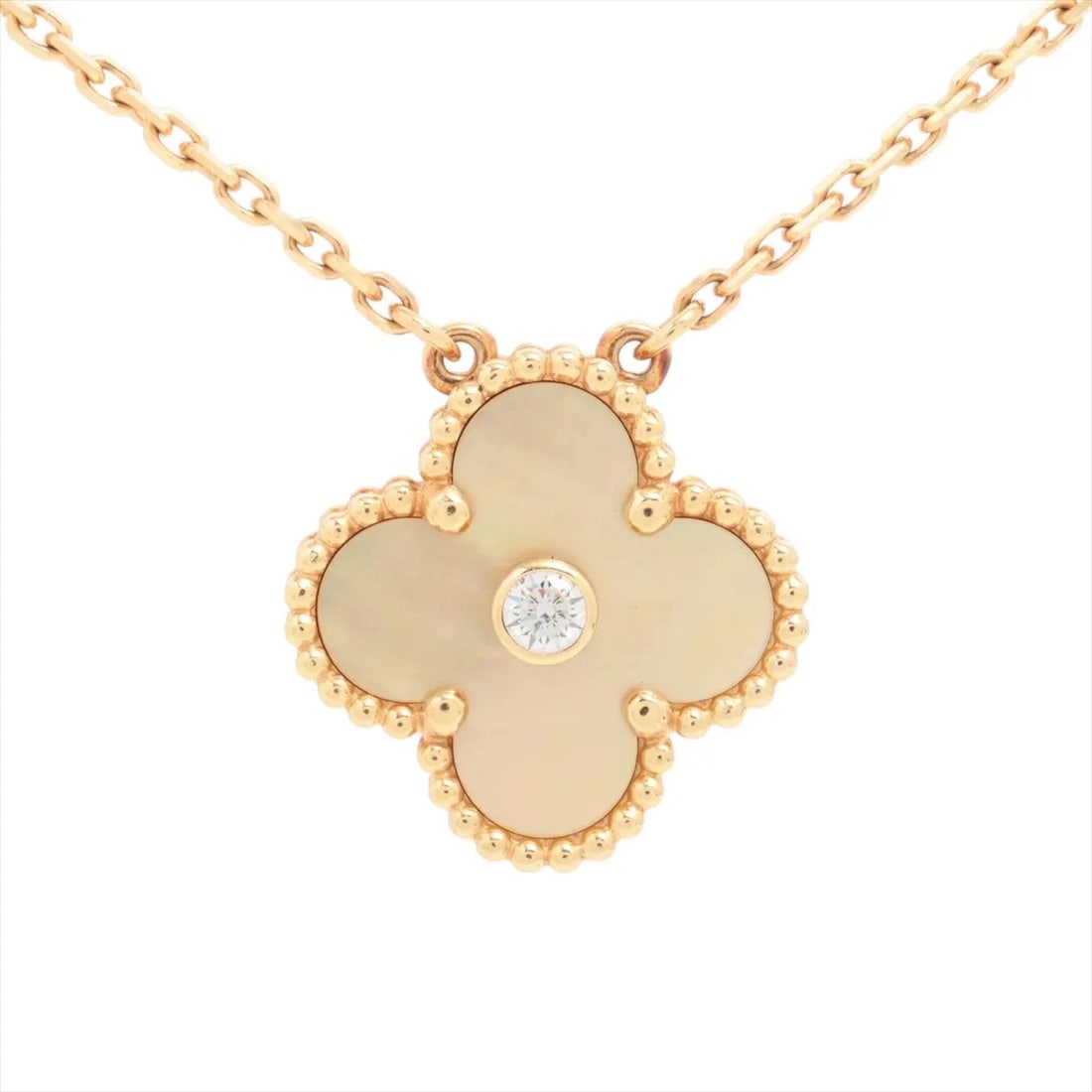 VAN CLEEF & ARPELS VINTAGE ALHAMBRA DIAMOND NECKLACE 750(YG): Van Cleef & Arpels Vintage Alhambra diamond Necklace 750(YG) Brand: Van Cleef & Arpels Type: Necklace Material: none Main Stone Natural Color: 750(YG) Size: Chain length:42.2 Accessories: None