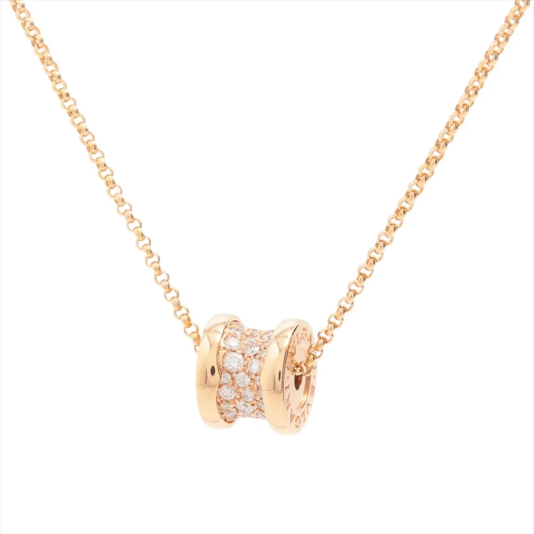 BVLGARI B.ZERO 1 MINI PAVÉ DIAMOND NECKLACE 750(PG): Bvlgari B.Zero 1 Mini Pavé diamond Necklace 750(PG) Brand: Bvlgari Type: Necklace Material: none Main Stone Natural Color: 750(PG) Size: Chain length:45 Accessories: None Accessories Notice: